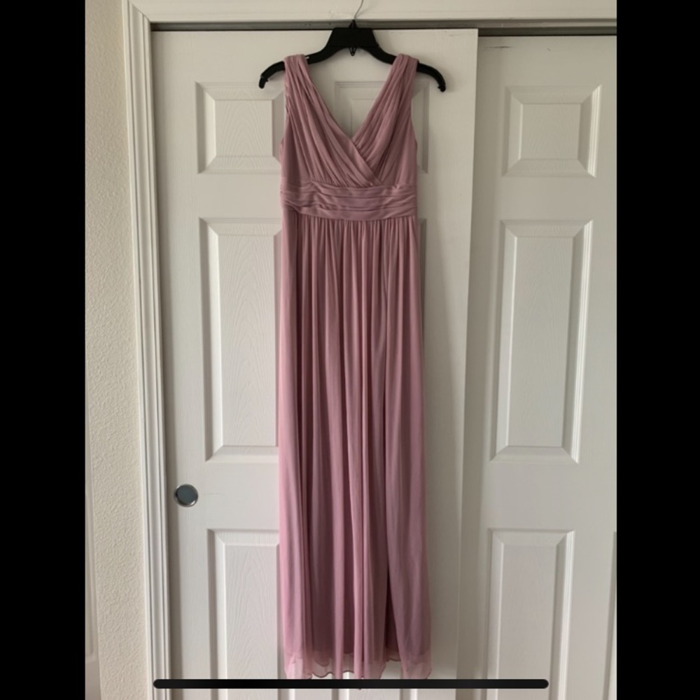 Beautiful mauve David’s Bridal bridesmaid dress